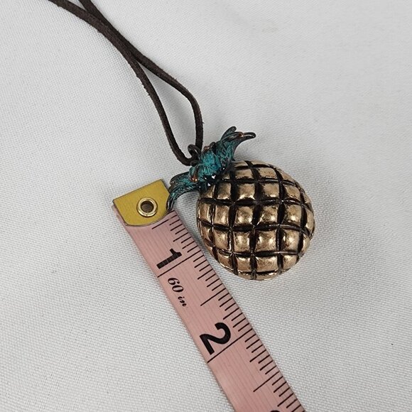 Pineapple Pendant Leather Cord Necklace - Picture 7 of 7